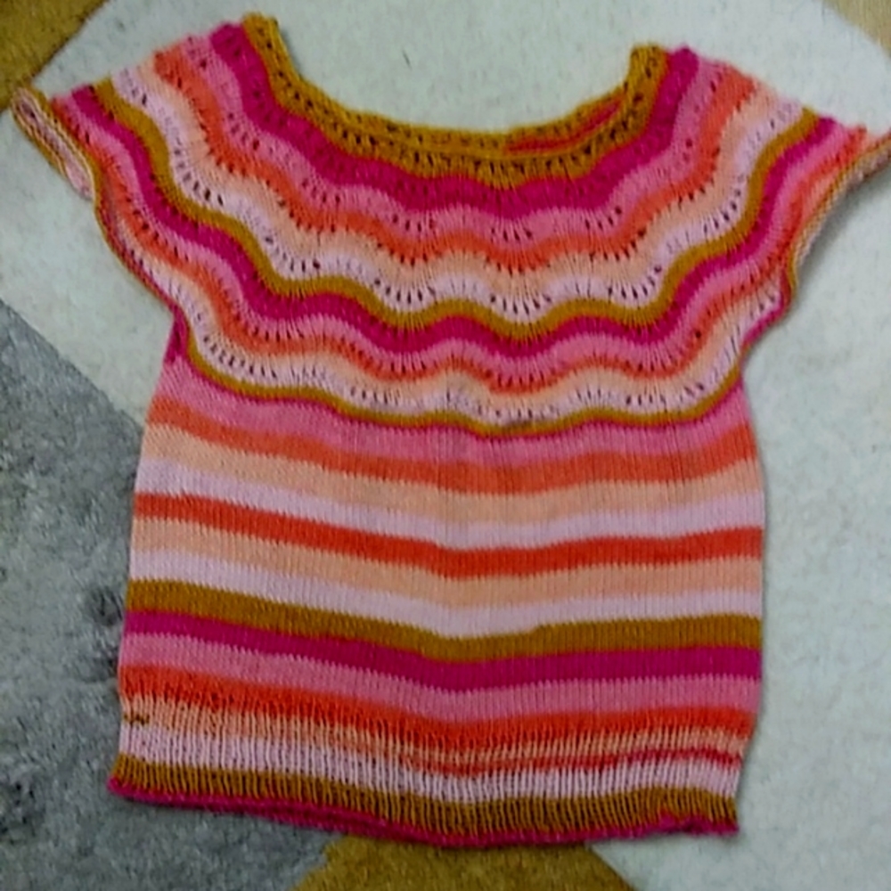 Custom Knitted Sweater/ Blouse. Size M/L. Color Rainbow.